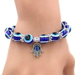 Handmade Hamsa Evil Eye Beads elastic Bracelet